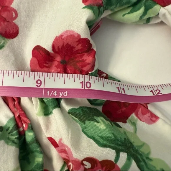 Little Precious Floral and Gingham Puff Sleeve Dress bows vintage size 3T girls - Picture 13 of 13